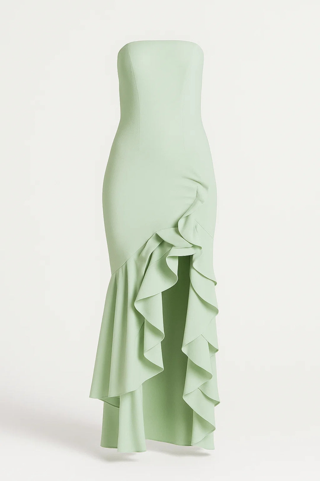 Dam Klänning | Slimfit | Strapless | Volanger