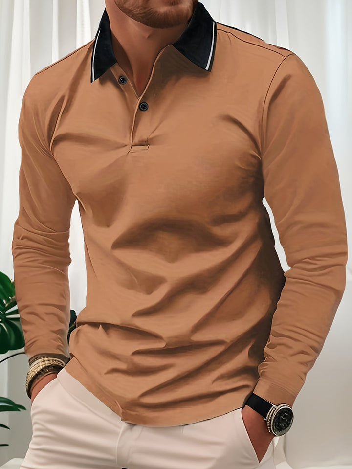 Herr Pikétröja | Slimfit | Lång Ärm
