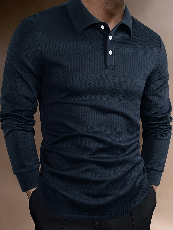 Herr Pikétröja | Slimfit | Lång Ärm
