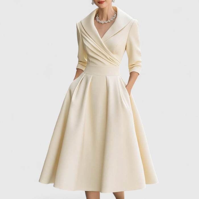 Elegant Midi-klänning Dam | Klassisk Silhuett | Figursydd & Tidlös Design