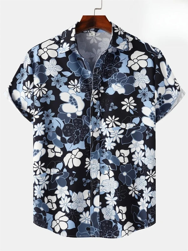 Herr Skjorta | Blommig Retro | Kortärm