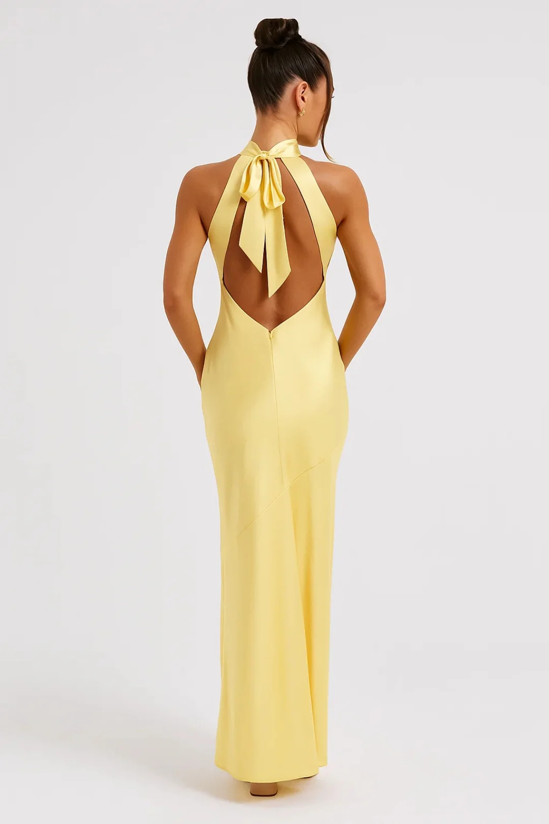 Dam Klänning | Elegant | Hög Hals Slimfit Slits