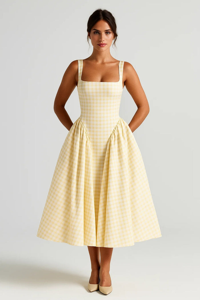 Dam Klänning | Elegant Figursydd | Midi Längd