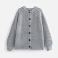 Stickad Cardigan Dam | Vintageinspirerad Kofta med Rund Halsringning | Mjuk & Tidlös Stil