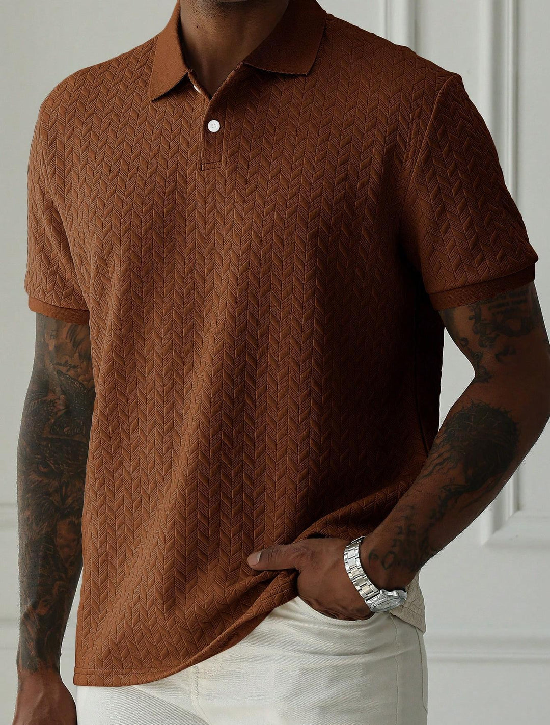 Herr Piké | Slimfit | Texturerad Design | Kort Ärm