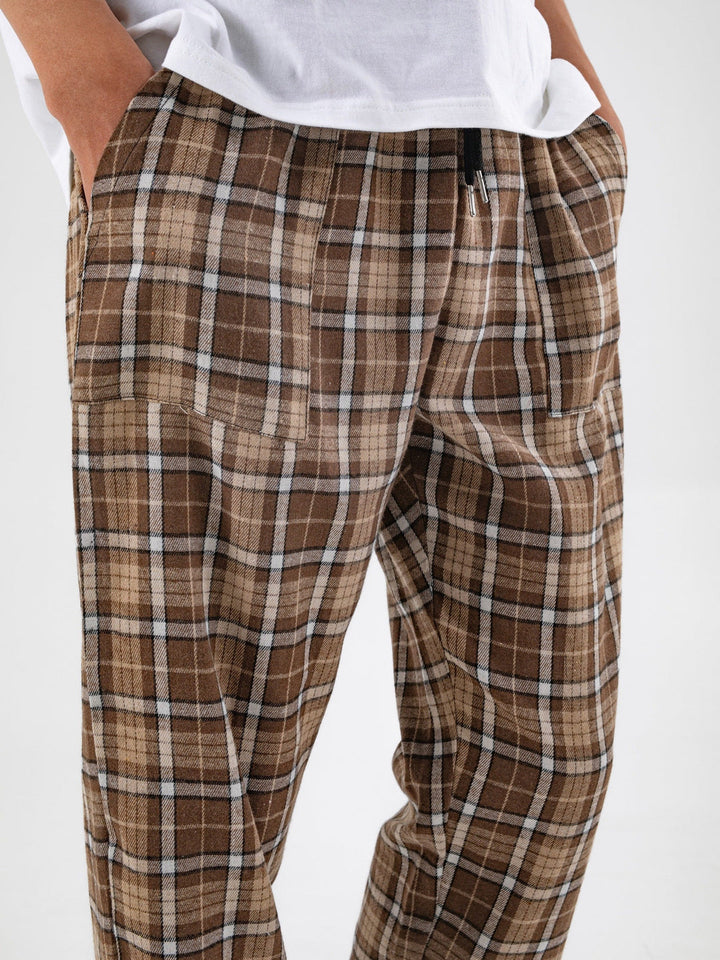 Herr Byxor | Tapered Rutigt | Med Snörning