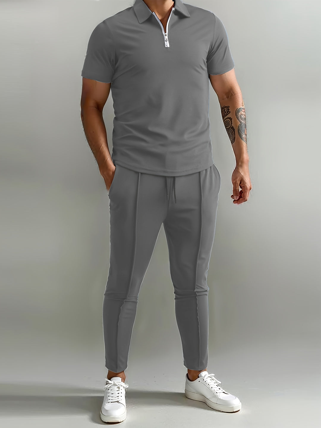 Herrar Set | Slimfit | Med Dragkedjekrage