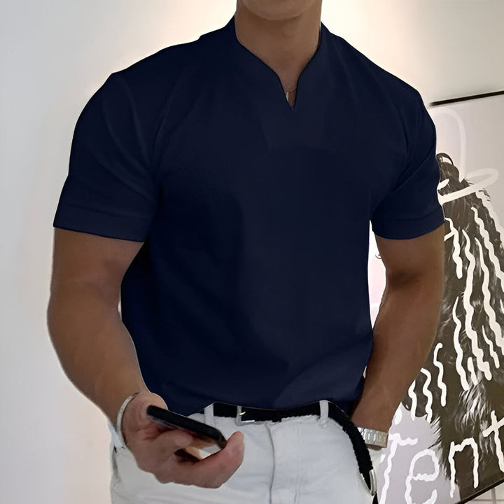 Herr T-shirt | Slimfit | Öppen Hals