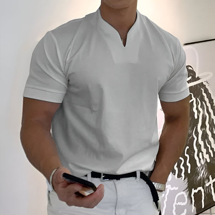 Herr T-shirt | Slimfit | Öppen Hals