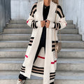 Elegant Lång Cardigan | Öppen & Stilren Design | Stickad Tröja Dam