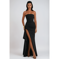 Kvinnor Klänning | Axelbandslös & Rygglös | Hög Slits & Tight Passform | Elegant Feststil