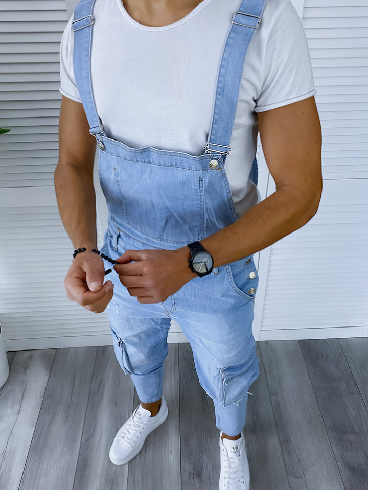 Herr Hängselbyxor | Slimfit Denim | Med Spännen
