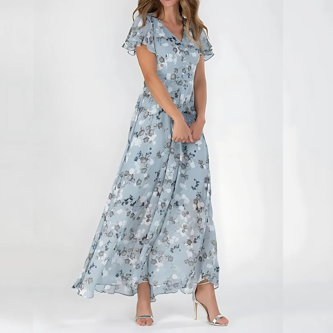 Dam Midi-klänning Blommor - Festlig stil