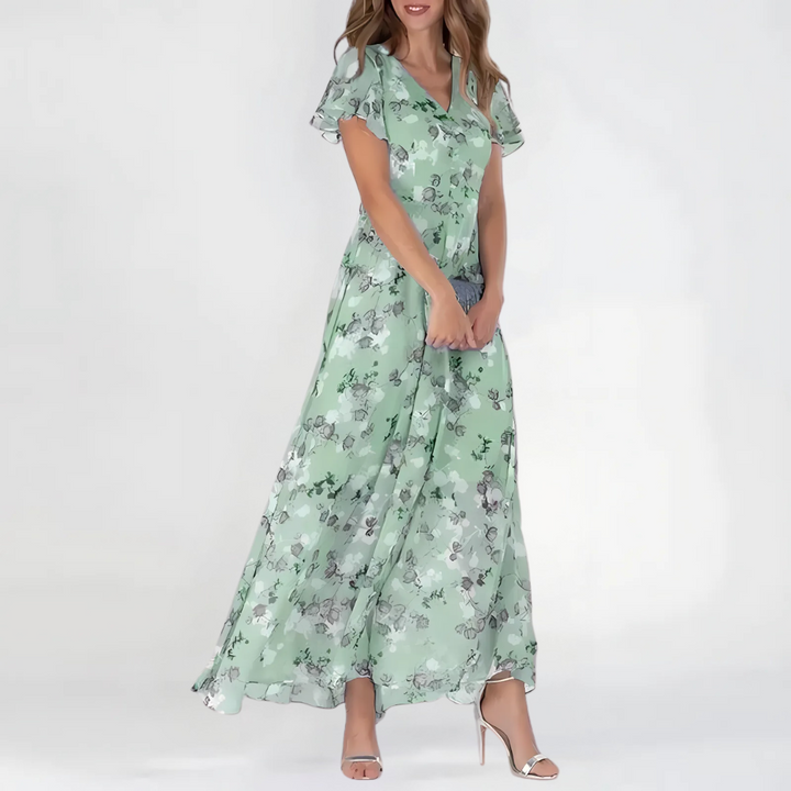 Dam Midi-klänning Blommor - Festlig stil