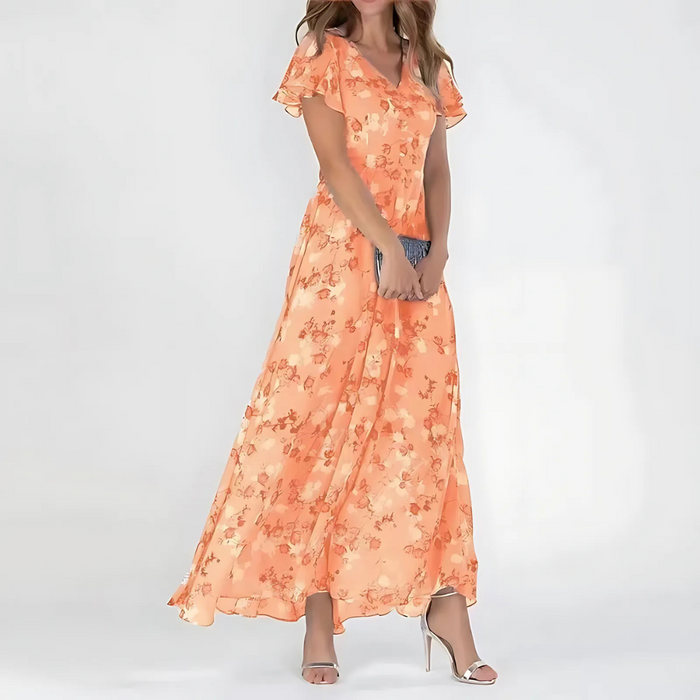 Dam Midi-klänning Blommor - Festlig stil