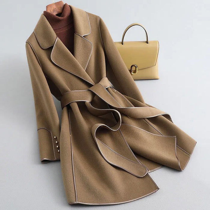 Dam Trenchcoat med Bälte och Vida Slag för Höst Vår