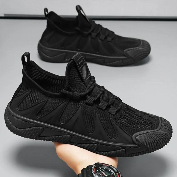 Herr Andningsbara Mesh Sneakers Lättvikt med Elastisk Snörning